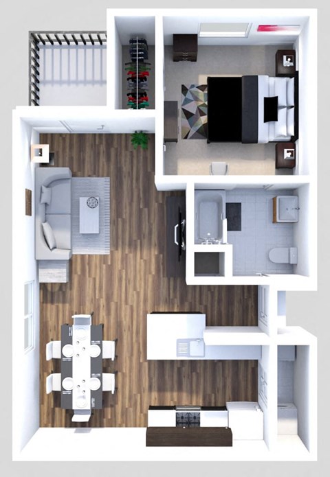 1 bedroom floor plan